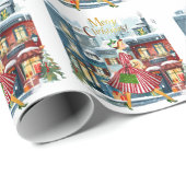 1950 Kerstman  dame Cadeaupapier (Rol Hoek)