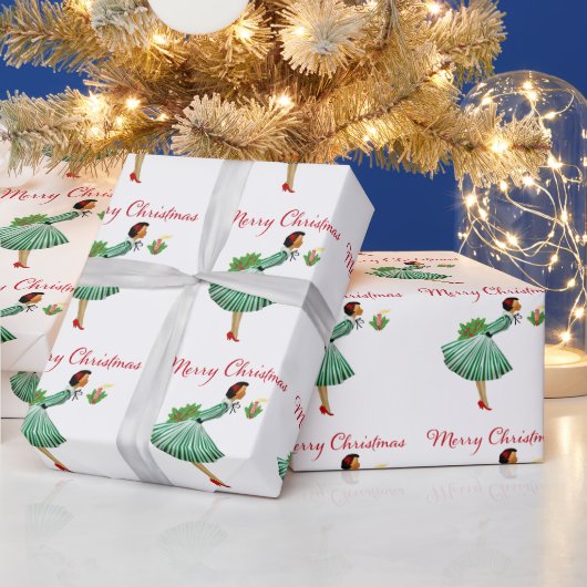 1950 Kerstman  dame Cadeaupapier (Feestdagen)