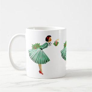 1950 Kerstman dame Koffiemok