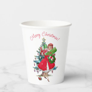1950 Kerstman dame Papieren Bekers
