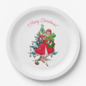 1950 Kerstman  dame Papieren Bordje (Voorkant)
