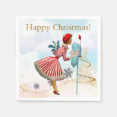 1950 Kerstman dame Servet (Voorkant)