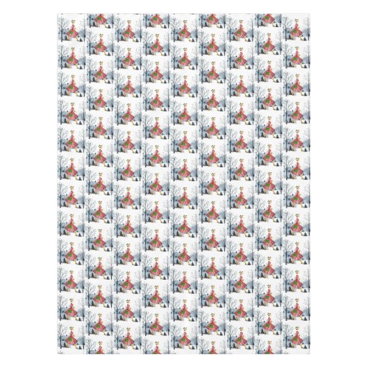 1950 Kerstman  dame Tafelkleed (Voorkant)