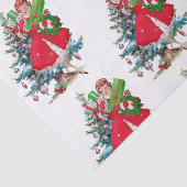 1950 Kerstmis Vintage Dame Tissuepapier (Detail)