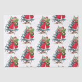 1950 Kerstmis Vintage Dame Tissuepapier (Voorkant)