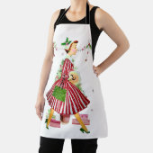 1950 Kerstmisvrouw met Kerstboom Schort (Insitu)