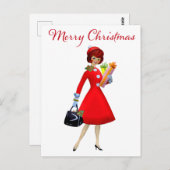 1950 kerstwinkels voor kerstcadeautjes briefkaart (Voorkant / Achterkant)