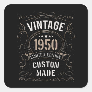1950 Limited Edition Custom made Vierkante Sticker