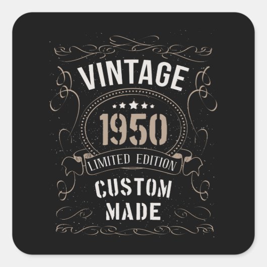  1950 Limited Edition Custom made Vierkante Sticker (Voorkant)