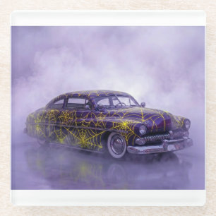 1950 Paarse Mercury Met Spinnenweb Glazen Onderzetter