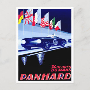 1950 Panhard Le Mans raceadvertentie Briefkaart
