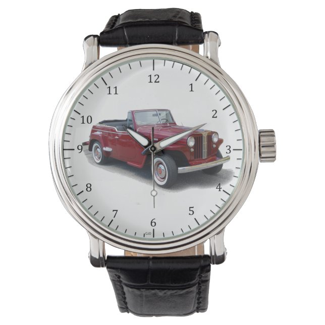 1950 Red Jeepster horloge (Voorkant)