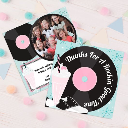 1950 Retro Diner Anniversaire Carte de remerciemen