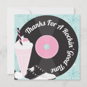 1950 Retro Diner Anniversaire Carte de remerciemen (Devant)