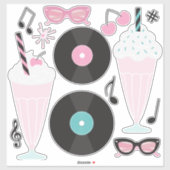 1950 Retro Diner Stickers - Sock Hop Rock en Rol (Vel)