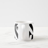 1950 retro modern memphis stijl zwart-wit espresso kop (Achterkant)