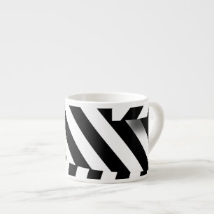 1950 retro modern memphis stijl zwart-wit espresso kop