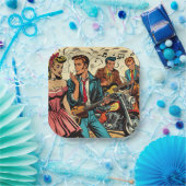 1950 Rock and Roll Comics Papieren Bordje (Feest)