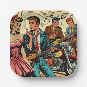 1950 Rock and Roll Comics Papieren Bordje