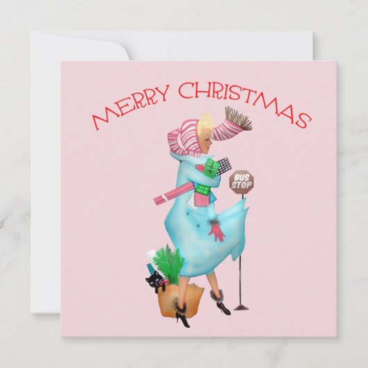 1950  Vrouw Kerstgroet Kaart (Voorkant)