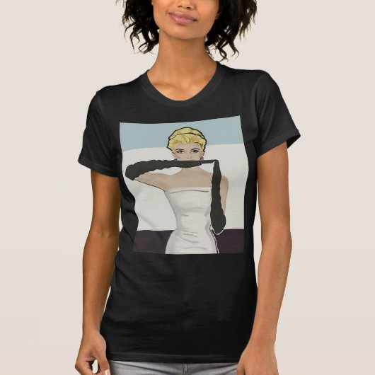 1950 vrouw met avondhandschoenen t-shirt (Voorkant)