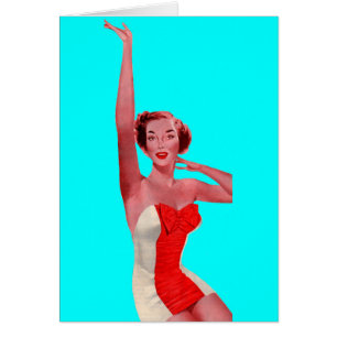 1950 waving bathing beauty