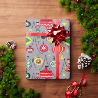 1950s Atomic Mid-Century Modern Kerstmis Cadeaupapier