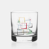 1950s Atomic Squares Sterren Boomerang Mid Century Whisky Glas (Achterkant)