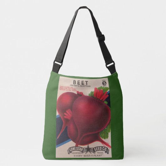 1950s beet de druk van het zaadpakket crossbody tas (Voorkant)