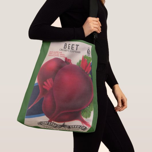 1950s beet de druk van het zaadpakket crossbody tas (Dichtbij)
