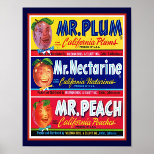  1950's Californië Fruit Poster
