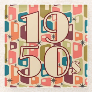 1950s Decade Design Glazen Onderzetter