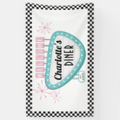 1950s Diner Retro Verjaardagsfeestje Banner - Sock (Verticaal)