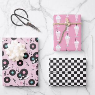 1950s Diner Verjaardag Wrapping Paper Sheets - Ret