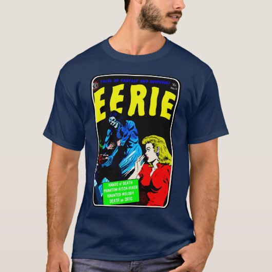1950's 'EERIE' Horror Comics T-shirt (Voorkant)