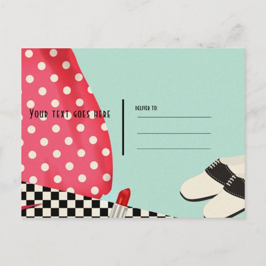 1950's Fifties Dress Up Retro  Opslaan Datum Aankondigingskaart (Achterkant)