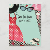 1950's Fifties Dress Up Retro  Opslaan Datum Aankondigingskaart (Voorkant)