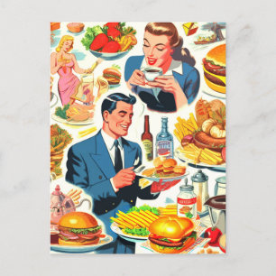  1950s Food Comics Illustratie Briefkaart