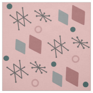 1950s Geometrische Abstracte kunst Roze Grijs Stof