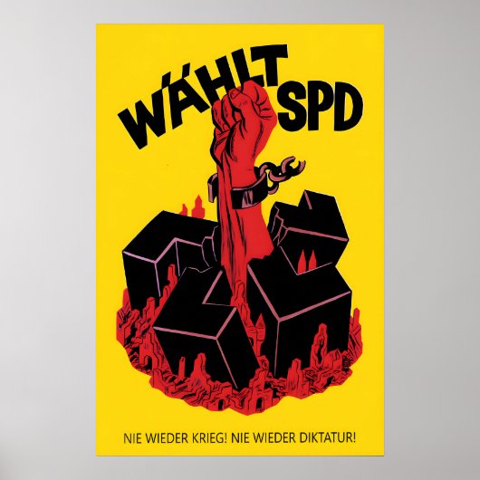 1950s German Election Poster Never again! Labour (Voorkant)