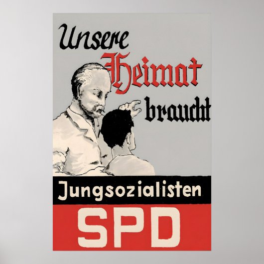 1950s German Labour Party Election Poster SPD (Voorkant)