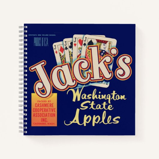 1950s Jack's Washington State Apples kratlabel Notitieboek (Voorkant)