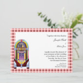 1950s  Jukebox Bruiloft Kaart (Staand voorkant)