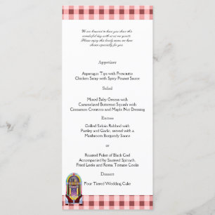 1950s  Jukebox Bruiloft Menu