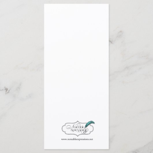 1950s Jukebox Bruiloft Menu (Achterkant)