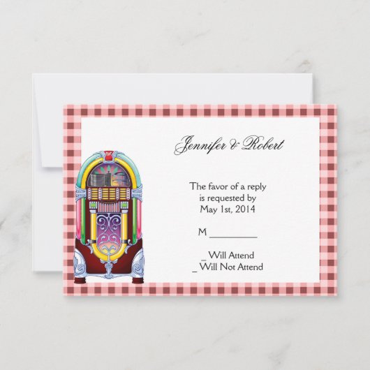 1950s  Jukebox Response Kaart (Voorkant)