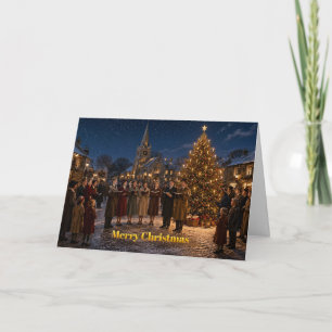 1950s Kerstliedjeszangers het Dorpsplein Kaart