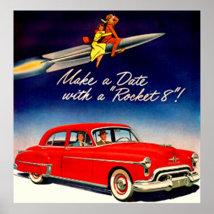 1950s maak een datum met Rocket 88 Poster