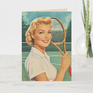 1950s Magazine Illustratie Tennis Vrouw