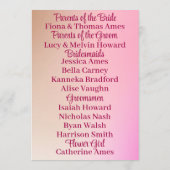 1950's Malt Shop Kleuren Bruiloft Programma (Achterkant)